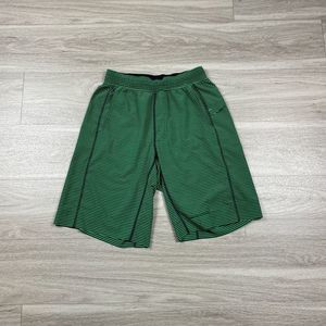 lululemon athletica Green Striped Athletic Shorts